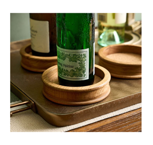 Support de bouteille de vin en bois avec dessous de verre, Décoration d'intérieur et Cadeaux, Personnalisable, Meilleur prix - Product Image 1