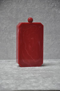 Indian Handmade Red Resin Clutch Bag for Women Luxury Evening Party <b>Wedding</b> Designer Hard Case Purse with Statement Knob - Product Image 2