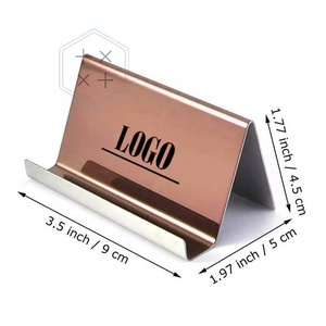 ที่ใส่นามบัตรโลหะ ขนาด 4 นิ้ว ดีไซน์เรียบหรู สีทอง สำหรับวางบนโต๊ะ - Product Image 3