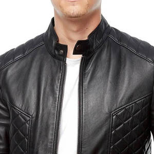 Chaqueta de Cuero Acolchada Moderna Premium para Hombre, Corte Ajustado, Estilo Casual Urbano, Impermeable, Resistente al Viento, Cómoda y Suave - Product Image 4