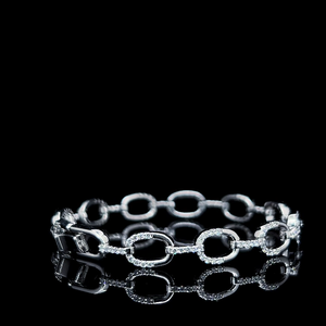 Elongated Oval Link Chain Lab Grown Diamond <b>Bracelet</b> 925 Sterling <b>Silver</b> 10K 14K 18K <b>Solid</b> Gold Fine Jewelry Womens Wristband Di - Product Image 5