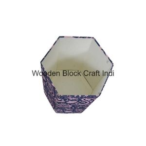 Cubo de basura hexagonal de cartón de alta calidad, diseño abierto y ecológico para uso doméstico, de oficina o hotelero, exportador indio. - Product Image 4
