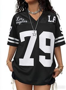 Unisex Oversized Streetwear Graphic T <b>Shirt</b> Number Print V Neck Short Sleeve <b>Y2K</b> Football Soccer Jersey - Product Image 5