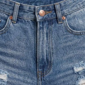 Shorts en jean pour femme à franges, coupe slim extensible, style décontracté d'été, streetwear, vêtement tendance et élégant - Product Image 4