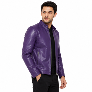 sleek men leather <b>jacket</b> offering a <b>smart</b> fit soft comfort durable quality and stylish appeal for <b>casual</b> outings daily wear - Product Image 2