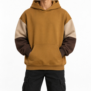 Baggy <b>Thick</b> <b>Men's</b> Cropped Hoodies with No String Blank Fleece 100% Cotton Crop Heavyweight <b>Men</b> <b>Hoodie</b> - Product Image 4
