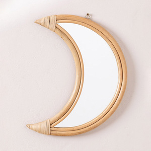 Hermosos espejos de ratán en forma de media luna, hechos a mano, espejo de pared en forma de creciente, el más vendido, decoración para el hogar - Product Image 6