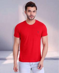 Camiseta Roja Lisa Premium para Hombre, Corte Regular, Uso Diario, Cuello Redondo, Estilo Minimalista - Product Image 3