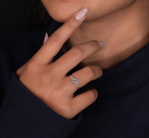 แหวนหมั้นเพชรทรงมาร์คีส์ทองคำแท้ 14K 18K แหวนเพชรแท้เพาะเลี้ยงในห้องปฏิบัติการ แหวนครบรอบแต่งงาน แหวนขอแต่งงานสุดพิเศษสำหรับผู้หญิง - Product Image 2