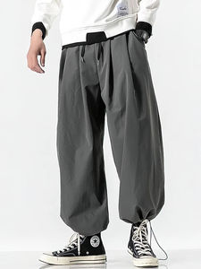 Pantalones Harem Casuales Anchos y Holgados para Hombre, Estilo Japonés, con Cordón, Joggers, Pantalones Deportivos, Gruesos, de Forro Polar - Product Image 3