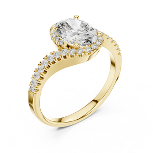 Anillo Clásico de Oro Blanco de 14K con Diamante Cultivado en Laboratorio de Corte Ovalado de 1.27 Ct, Certificado por IGI, para Mujer |   Anillo de Boda |   Diamante Cultivado Nuevo - Product Image 5