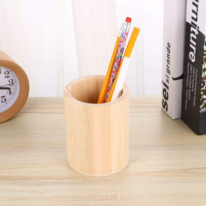 Porte-stylos en bois, porte-crayons hexagonal, porte-pinceaux de maquillage, vase, cactus, pot à crayons pour enfant, en bois de pin - Product Image 1