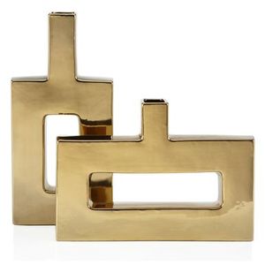 Juego de 2 jarrones de flores de aluminio hechos a mano y personalizados para decoración del hogar y jardín, macetas doradas para centros de mesa de eventos y bodas - Product Image 2