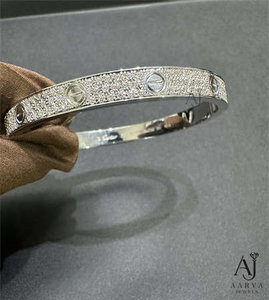 AARVA JEWELS Pulsera de Cadena de Plata 925 con Moissanita, Corte Brillante, Lujo Unisex, Certificada por Terceros, Joyería Hip Hop para Boda - Product Image 2