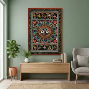 Cuadro Decorativo Hecho a Mano con Diseño de Dashavatara y Jagannath, Arte Tradicional de Odisha, Decoración Artesanal para Interiores de Sala de Estar - Product Image 5