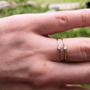 925 Sterling <b>Silver</b> Dainty Moissanite <b>Ring</b> <b>Silver</b> <b>Stacking</b> Wedding Band Single Round Moissanite <b>Ring</b> Dainty Moissanite Wedding - Product Image 3