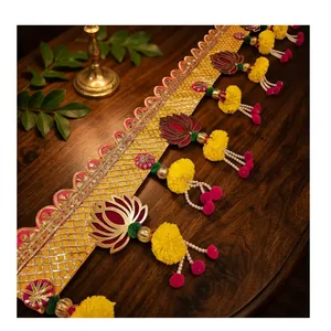 Handmade Lotus Design Decorative Toran for Main Door <b>Wall</b> Hanging Festive Home Temple Entrance <b>Decor</b> with Tassels - Product Image 5