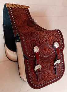 Sacs de selle en cuir véritable de qualité supérieure usinés à la main Fournisseurs équestres Sacs de selle de saut - Product Image 2
