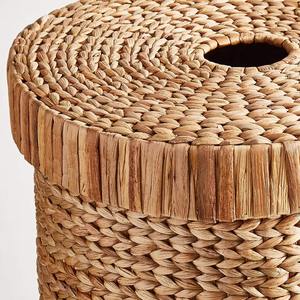 Hand-woven round water hyacinth <b>basket</b> with <b>lid</b> Handmade <b>Storage</b> <b>Basket</b> Wholesale eco-friendly Made in Vietnam - Product Image 2
