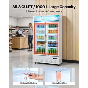 Frigorifero Verticale Commerciale per Bevande 35.3 Cu.Ft-2 con Porta in Vetro e Display - Product Image 2