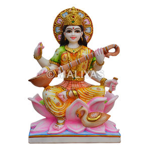 Statue de Saraswati Ji |   Murti Saraswati en marbre de qualité supérieure pour la maison et le temple – Maliyas - Product Image 1
