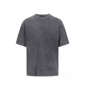 Camiseta de Hombre Moderna, Casual, de Manga Corta, Estilo Oversize, Lavado Ácido, Cuello Redondo, Personalizada, con Estampado Digital - Product Image 1