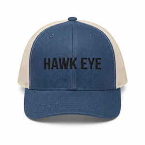 Gorra Trucker Hawk Eye Azul Beige de 6 Paneles con Malla Ajustable y Bordado Frontal Unisex Casual - Product Image 5