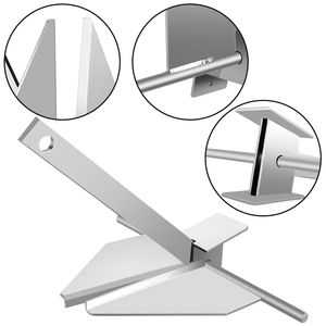 Kit Ancora per Barca in Acciaio Zincato a Caldo Stile Fluke da 8,5 lb con Corda e Grillo Ancoraggio, Ancore Marine - Product Image 6