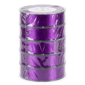 25mm Purple Single Face Satin Ribbon Factory Supply 5 Rolls x 8 Meter Pack for Gift <b>Boxes</b> Balloon Decor Photo Props Events Bulk - Product Image 3