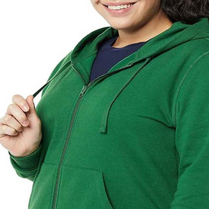 Sweat-shirts pour femmes de style sportif, unis et basiques, très demandés, avec fermeture éclair sur le devant, en molleton 100% coton, faible MOQ - Product Image 6