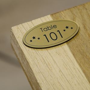 Personalized Oval Restaurant <b>Table</b> Number – Engraved Plaque, Modern and Original Design, <b>Table</b> Signage - Product Image 4