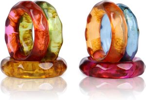 Modern Resin Napkin Rings Set Colorful Ring Shape <b>Table</b> Decoration Party Use Durable 4.5cm Width - Product Image 2