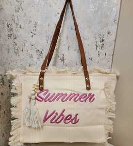 <b>Canvas</b> Tote Bag Fringe Tassel Handbag Embroidered Summer Travel <b>Shopper</b> for Daily Use - Product Image 3