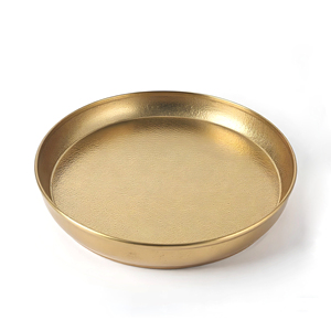 Round Metal <b>Decorative</b> <b>Plate</b> Solid Gold Color Polished Glam Design Dishes & <b>Plates</b> - Product Image 1