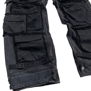 Pantalones de hombre de alta calidad, diseño apilado, vaqueros holgados desgastados con bordado, gran cantidad, peso ligero, precio económico, OEM - Product Image 5