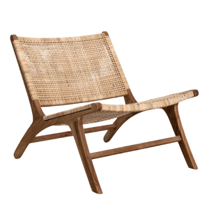 Silla Reclinable de Madera de Teca, Sillas de Jardín con Respaldo de Ratán para Muebles de Jardín al Aire Libre, por Rachel Natalie - Product Image 4