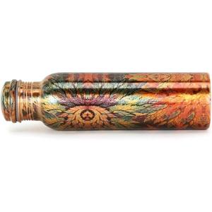 Bouteille d'eau en cuivre, design mandala bohème, portable, pour le voyage et le camping, qualité alimentaire, écologique, très vendue - Product Image 2