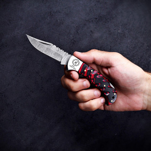 A&M ENTERPRISES Premium Industrial Grade Damascus Steel Drop Point Folding <b>Knife</b> Resin Handle Leather Cover <b>Sharpening</b> <b>Knife</b> - Product Image 4