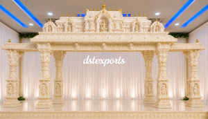 Mandap rond en bois de mariage design, magnifique mandap pour cérémonie de mariage indienne, mandap moderne pour mariage indien multiculturel, Canada - Product Image 6
