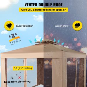 Gazebo Portatile da Esterno 3x3 Metri con Ampio Spazio Ombreggiato per Feste, Giardino, Cortile e Prato - Product Image 3
