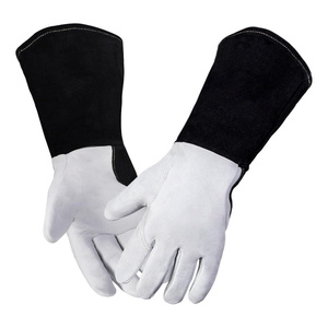 Gants de soudage TIG en cuir de chèvre et croûte de cuir de qualité supérieure, robustes, pour la protection industrielle et le barbecue - Product Image 1