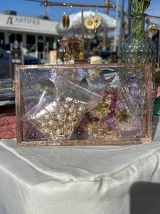 Sac à main en résine avec fleurs pressées de jardin sauvage - Product Image 3