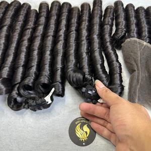 Extensions de cheveux bouclés et rebondissants au prix d'usine, 100% cheveux humains vierges vietnamiens, extensions de cheveux vierges, boucles rebondissantes, mèches de cheveux vierges - Product Image 3