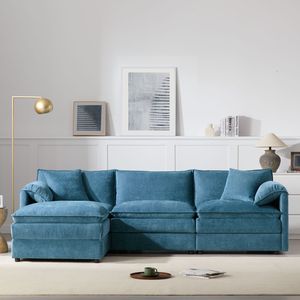 103.5 \ "video ghi lại Chenille Modular <span class=keywords><strong>sofa</strong></span> cắt L hình đám mây đi văng đặt đệm đôi 4 chỗ di chuyển phòng khách - Product Image 3
