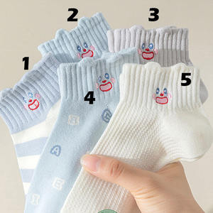 Calcetines Deportivos de Algodón Ecológico, Transpirables y Absorbentes de Sudor, Calcetines Casuales de Tobillo para Hombre y Mujer, ODM, Logotipo Personalizado, Caras Lindas de Dibujos Animados - Product Image 4