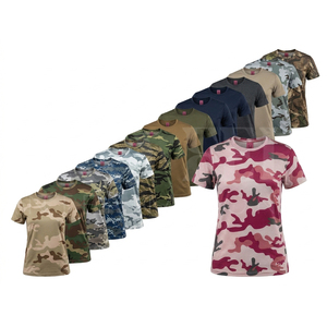 เสื้อยืดแขนสั้นลายพรางสำหรับผู้ชายใส่เที่ยวหน้าร้อน เสื้อผ้าลำลองผ้าฝ้ายคอกลม รับผลิตแบบ OEM ODM - Product Image 1