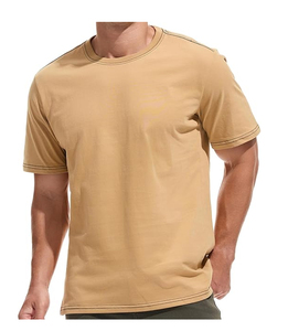 T-shirt uni pour homme en polyester-coton personnalisé avec impression sérigraphique compressée à grammage lourd – Modèle personnalisé - Product Image 1