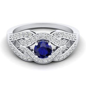 Anillos de Compromiso REYES, los Más Vendidos, de Oro Sólido de 14K con Moissanita, Diseño Clásico con Zafiro Azul, Nueva Llegada, Joyería Fina - Product Image 5