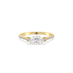 REYES Marquise Cut 1.17 Carat Lab Grown Diamond Engagement Ring in 14K White Gold Rhodium Plated Fine Jewelry For Women - Product Image 6
