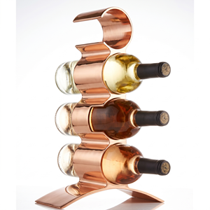 Unique Wine Rack 3 Bottle Capacity Minimalist Design Home Furniture Display Stand <b>Freestanding</b> Geometric Wine Bottle Holder - Product Image 6